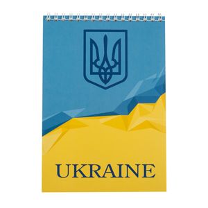 Блокнот на пружині зверху UKRAINE, А-5, 48л., Клітинка, картонна обкладинка BUROMAX BM.24545104