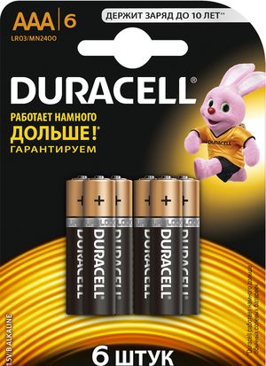 Батарейки DURACELL AAA 1.5V LR03 6шт Бельгия 0157266
