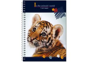 Блокнот А5 80 листов «В мире животных» пластиковая обложка Economix E20318-97(ассорти) - Фото 1