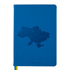 Блокнот деловой UKRAINE А5, 96л., линия, искусственная кожа, синий BUROMAX BM.295220-02