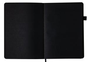 Блокнот деловой А5 BRIGHT 96 листов чистый (черная бумага) искусственная кожа BUROMAX BM.295401 - Фото 2