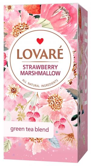 Чай зеленый LOVARE Strawberry marshmallow 1.5г х 24шт lv.79853