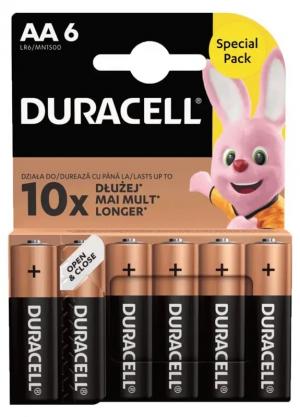 Батарейки AA алкалиновые 1.5V LR6 6шт DURAСELL Basic Бельгия 0157243