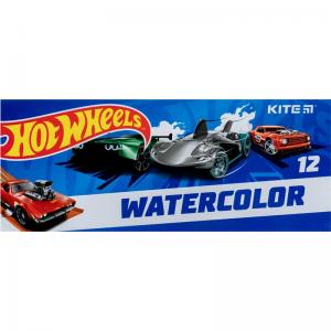 Краски акварельные полусухие Kite Hot Wheels HW23-041 б/к 12 цветов
