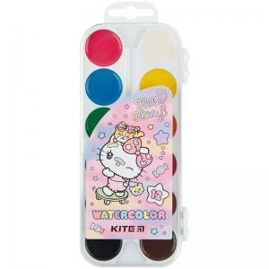 Краски акварельные полусухие Kite Hello Kitty HK23-061 пластиковая упаковка б/к 12 цветов