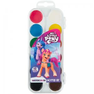 Краски акварельные полусухие Kite My Little Pony LP23-061 пластиковая упаковка б/к 12 цветов