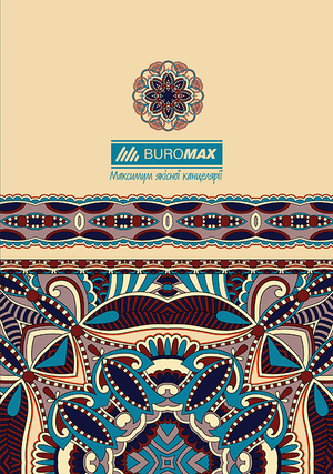 Блокнот-планшет клееный сверху А-4 48 листов клетка картонная обложка Buromax BM.2469 ассорти - Фото 1