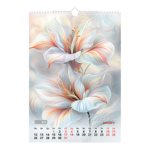Календар настінний 2026 А3 1 пружина Buromax Flowers BM.210604