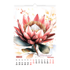 Календар настінний 2026 А3 1 пружина Buromax Flowers BM.210604