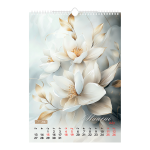 Календар настінний 2026 А3 1 пружина Buromax Flowers BM.210604