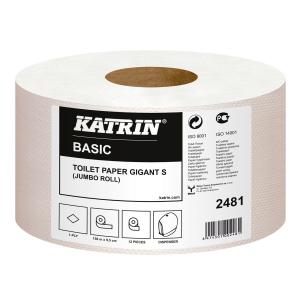 Туалетная бумага Katrin Basic Gigant S 2481 в рулонах Mini Jumbo белый 1 слой 150м