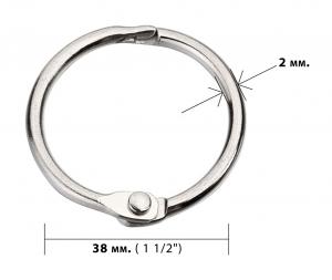 Кольца металлические для переплета 38 мм (11/2) серебро упаковка 100 шт DA LH-101112