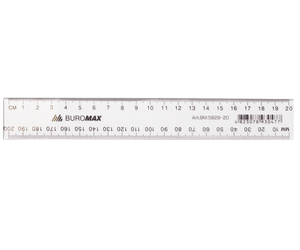 Линейка пластиковая JOBMAX 20см Buromax BM.5829-20 прозрачная