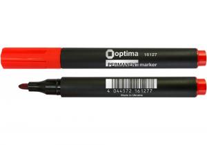 Маркер перманентный OPTIMA 2-3 мм O16127 красный