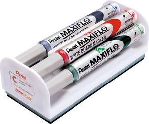 Набор маркеров для белой доски с магнитной губкой 4.0 мм Pentel Maxiflo MWL5S-4N