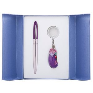 Подарунковий набір ручка кулькова і брелок Langres Aubergine Фіолетовий LS.122013-07