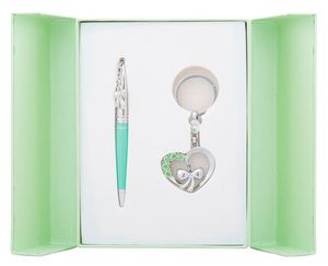 Набор подарочный LANGRES Love Зеленый ручка шариковая и брелок LS.122017-04