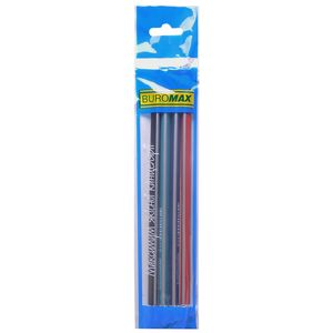 Олівець графітовий SILVER НВ, з гумкою, тригранний, асорті, блістер 4 штуки BUROMAX BM.8510-4