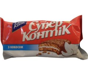 Печенье Супер-Контик с кокосом в шоколадно-молочной глазури 100г 10162541