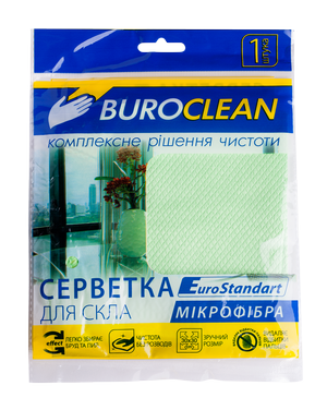 Салфетка для стекла, микрофибра EuroStandart 30*30 см BuroClean 10200125