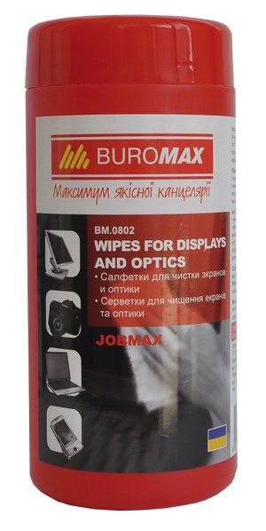 Салфетки для экранов и оптики JOBMAX Buromax BM.0802