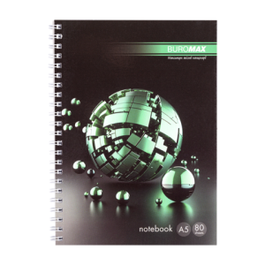 Тетрадь на пружине SPHERE А-5 80 листов, клетка картонная обложка Buromax BM.24552101
