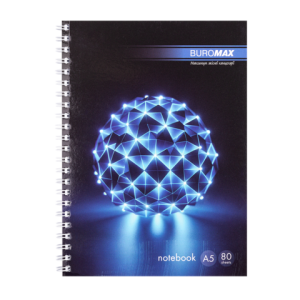 Тетрадь на пружине SPHERE А-5 80 листов, клетка картонная обложка Buromax BM.24552101