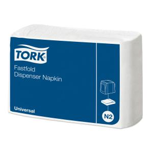 Салфетки для диспенсеров белые Tork Fastfold Universal 10933 1 слой 25х30см 300 шт