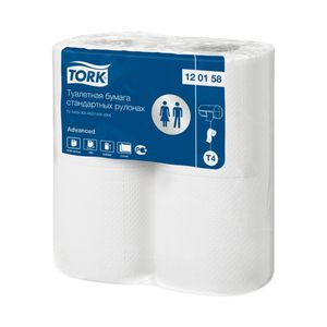 Туалетная бумага Advanced в рулонах стандарт, 2 слоя, Tork, 120158