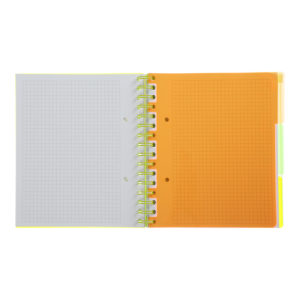 Тетрадь на пружине B5 Buromax NEON клетка 120л с разделителями BM.24359911