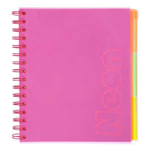 Тетрадь на пружине B5 Buromax NEON клетка 120л с разделителями BM.24359911