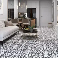 Плитка CERAMICA DESEO HIDRAULICOS RONDA BLACK 45x45 изображение 1