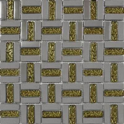 Мозаика Grand Kerama Трино платина-золото рельефное 1087, Фото