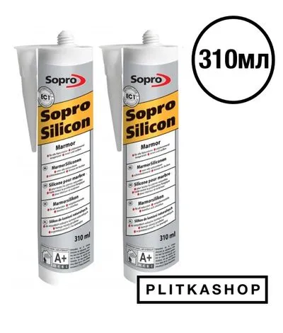 Силіконова затирка для натурального каменю Sopro Marmor Silicon 791 310мл, Фото