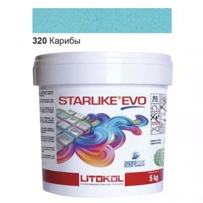 Затирка эпоксидная для швов Litokol STARLIKE EVO STEVOACR0005 5 кг 320 карибы, Фото