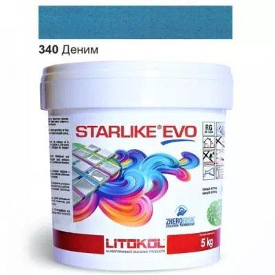Затирка епоксидна для швів Litokol STARLIKE EVO STEVOBDN0005 5 кг 340 денім, Фото