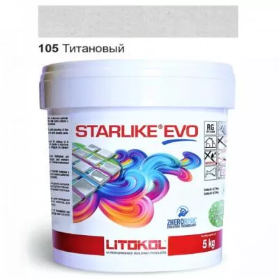 Затирка епоксидна для швів Litokol STARLIKE EVO STEVOBTT0005 5 кг 105 титановий, Фото