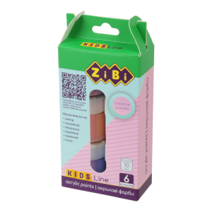 Акрил 6 кольорів х 10мл ZiBi KIDS Line PASTEL ZB.6665