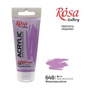 Акрил для декору ROSA Gallery, 648, фіолетова світла, 60мл, 3241648