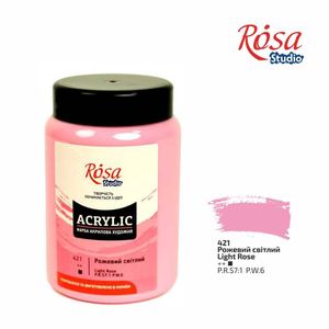 Акрил для декору ROSA Studio, 421, рожева світла, 400мл, 322419421