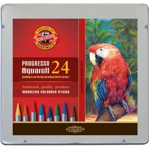 Акварельные цветные карандаши Progresso 24 металлическая упаковка Koh-i-Noor 8784 - Фото 1