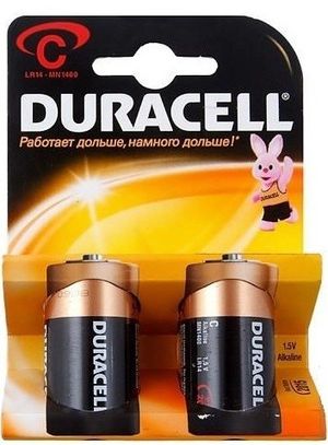 Батарейки DURAСELL Basic C-бочка алкалиновые 1.5V LR14 (2шт) Бельгия 0157354