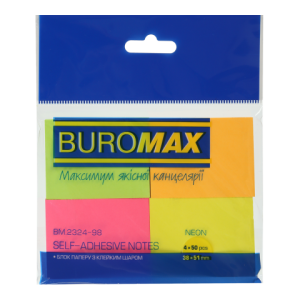 Блок паперу для заміток з клейким шаром 38х51 мм Buromax BM.2324-98