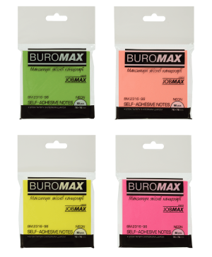 Блок бумаги для записей NEON 76х76 мм ассорти Buromax BM.2316-98