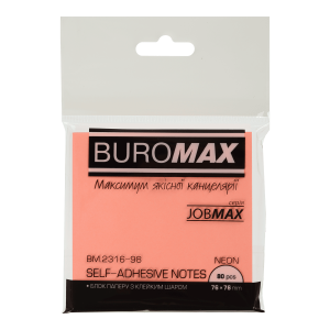 Блок бумаги для записей NEON 76х76 мм ассорти Buromax BM.2316-98