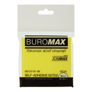Блок бумаги для записей NEON 76х76 мм ассорти Buromax BM.2316-98