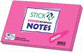 Блок паперу з липким шаром 76х127 мм неон рожевий 100 аркушів HOPAX 21170