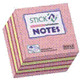 Блок паперу з липким шаром 76х76 мм Зебра основний колір пастель рожевий 400 аркушів 21341
