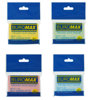 Блок бумаги для заметок 51х76 мм BM.2311-99 Buromax ассорти