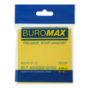 Блок паперу для нотаток 76х76 мм 4 кольори х 25л BM.2312-10 Buromax пастель